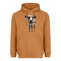Meerkat holstein cow floral wreath Heavyweight Hoodie - BarkalooDesign