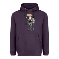 Plum holstein cow floral wreath Heavyweight Hoodie - BarkalooDesign