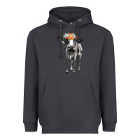 Smoke holstein cow floral wreath Heavyweight Hoodie - BarkalooDesign