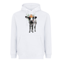 White holstein cow floral wreath Heavyweight Hoodie - BarkalooDesign