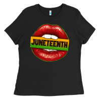 Black juneteenth lips Ladies Tee - texasbilliewilder