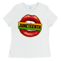 White juneteenth lips Ladies Tee - texasbilliewilder