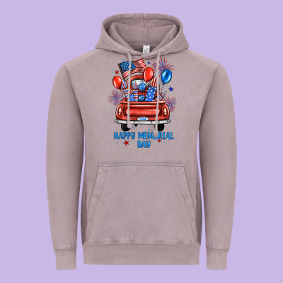 Happy Memorial Day Farm Truck Vintage Hoodie Designed By Jahusdesignshop