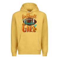 Antique Gold Football kinda Girl Premium Hoodie - NancyCooperArtShop