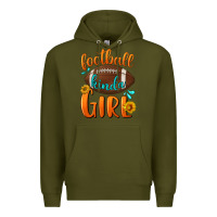 Army Green Football kinda Girl Premium Hoodie - NancyCooperArtShop