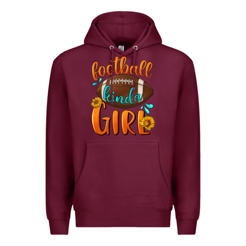 Football Kinda Girl Premium Hoodie by NancyCooperArtShop | Teevron
