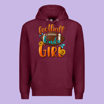 Football Kinda Girl Premium Hoodie Designed By Nancycooperartshop
