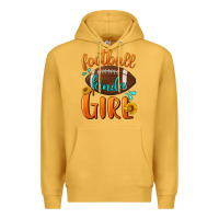 Mustard Football kinda Girl Premium Hoodie - NancyCooperArtShop