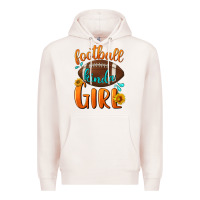 Pale Pink Football kinda Girl Premium Hoodie - NancyCooperArtShop