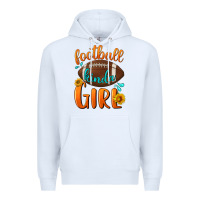 White Football kinda Girl Premium Hoodie - NancyCooperArtShop