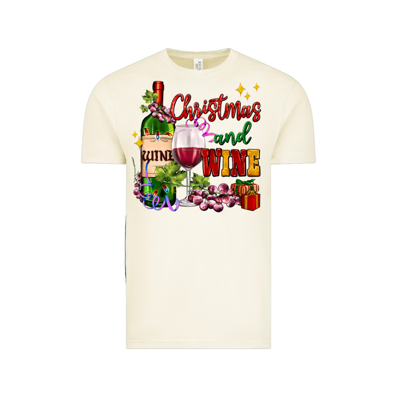 Christmas And Wine Vintage Tee by AdoDesignShop | Teevron