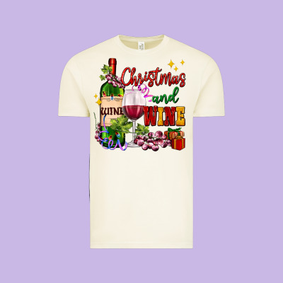 Christmas And Wine Vintage Tee Designed By Adodesignshop