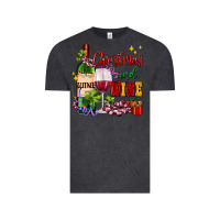 Vintage Black Christmas and wine Vintage Tee - AdoDesignShop