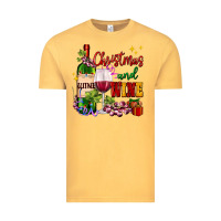 Vintage Mustard Christmas and wine Vintage Tee - AdoDesignShop
