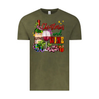 Vintage Olive Christmas and wine Vintage Tee - AdoDesignShop
