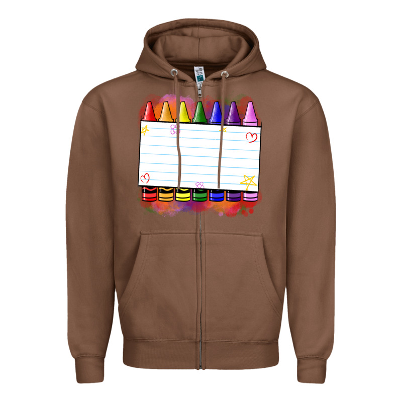 Crayons Add Your Text Zipper Hoodie by NancyCooperArtShop | Teevron