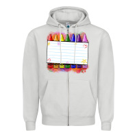 Dove Grey crayons add your text Zipper Hoodie - NancyCooperArtShop