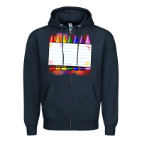 Navy crayons add your text Zipper Hoodie - NancyCooperArtShop