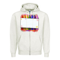 Oatmeal Heather crayons add your text Zipper Hoodie - NancyCooperArtShop