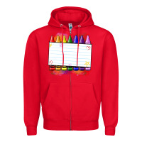 Red crayons add your text Zipper Hoodie - NancyCooperArtShop