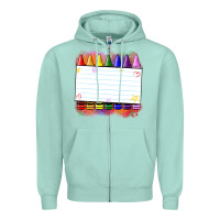 Seafoam crayons add your text Zipper Hoodie - NancyCooperArtShop