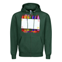 Sports Green crayons add your text Zipper Hoodie - NancyCooperArtShop