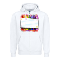 White crayons add your text Zipper Hoodie - NancyCooperArtShop
