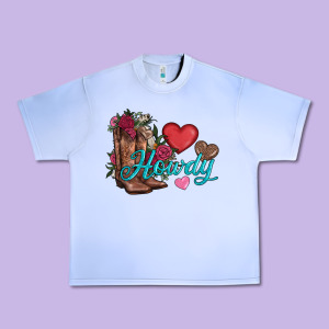 Valentines Day Howdy And Boots Urban Heavy Tee Designed By Adodesignshop