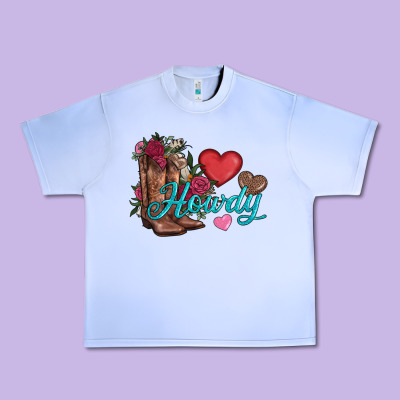 Valentines Day Howdy And Boots Urban Heavy Tee Designed By Adodesignshop