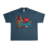 Midnight Navy valentines day howdy and boots Urban Heavy Tee - AdoDesignShop