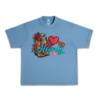 Pebble Blue valentines day howdy and boots Urban Heavy Tee - AdoDesignShop