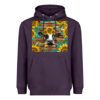 Holstein Cow With Sunflowers Heavyweight Hoodie | Teevron