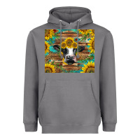 Storm holstein cow with sunflowers Heavyweight Hoodie - BarkalooDesign