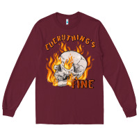 Burgundy everything's fine Long Sleeve Tee - MaliasSmallBusiness