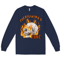 Navy everything's fine Long Sleeve Tee - MaliasSmallBusiness