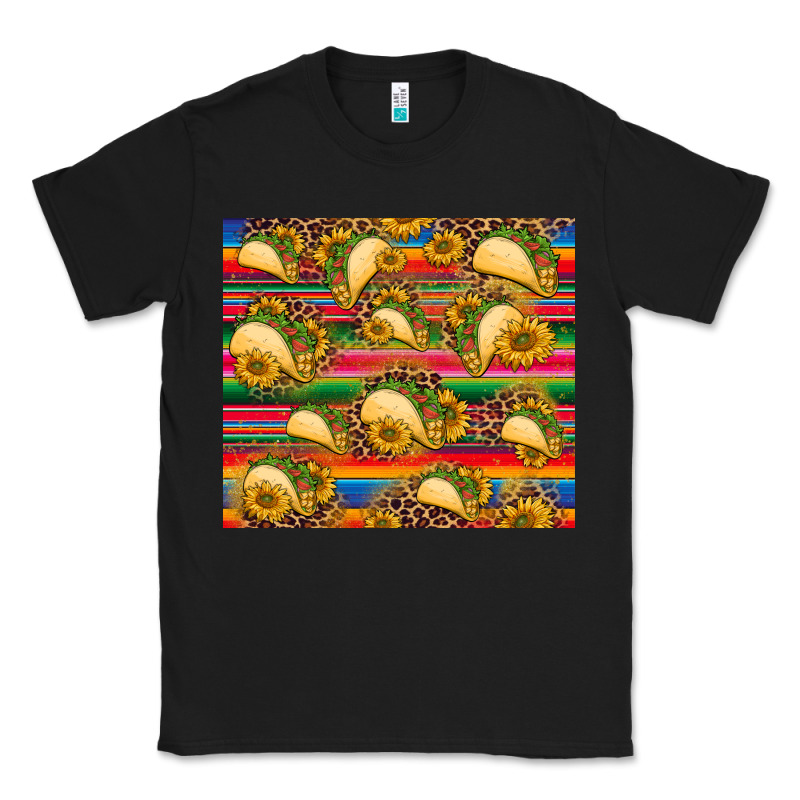 Tacos And Sunflowers With Serape Leopard Background Classic Tee by BarkalooDesign | Teevron