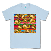 Dusty Blue tacos and sunflowers with serape leopard background Classic Tee - BarkalooDesign