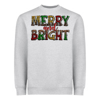 Heather Grey merry and bright Heavyweight Sweatshirt - AdoDesignShop
