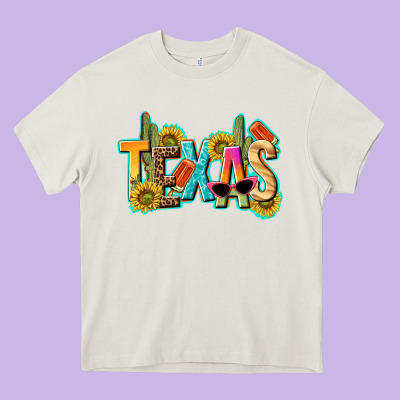 Texas Summer Heavy Core Tee Designed By Texasbilliewilder