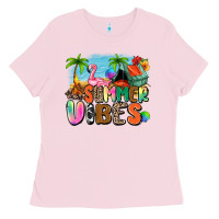 Bubblegum Pink summer vibes camp Ladies Tee - Zillion Design Studio