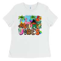 White summer vibes camp Ladies Tee - Zillion Design Studio