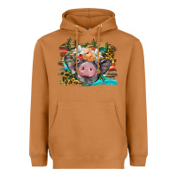 Meerkat baby pig with floral and western background Heavyweight Hoodie - BarkalooDesign
