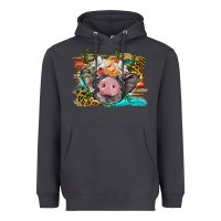 Smoke baby pig with floral and western background Heavyweight Hoodie - BarkalooDesign
