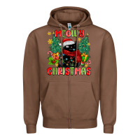 Chestnut meowy christmas black cat Zipper Hoodie - MaliasSmallBusiness