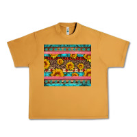 Peanut Butter western sunflowers turquoise Urban Heavy Tee - Artiststas