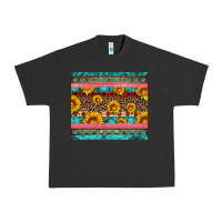 Pigment Black western sunflowers turquoise Urban Heavy Tee - Artiststas