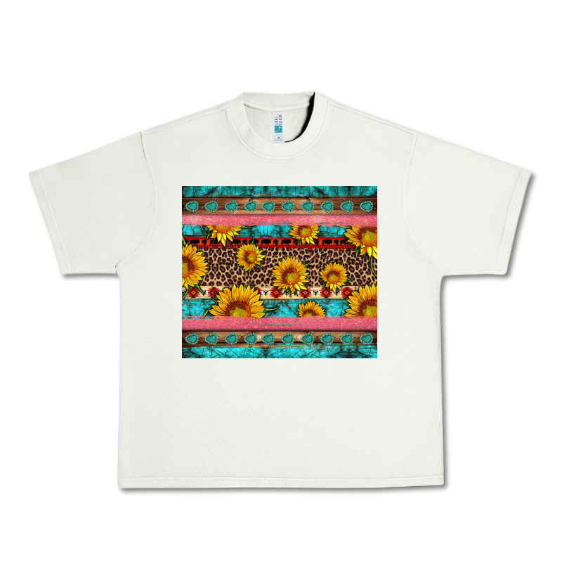 Western Sunflowers Turquoise Urban Heavy Tee by Artiststas | Teevron