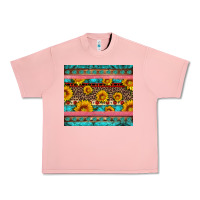 Salmon western sunflowers turquoise Urban Heavy Tee - Artiststas