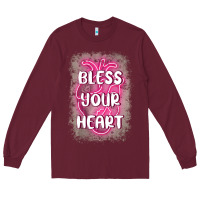 Burgundy bless your heart Long Sleeve Tee - MaliasSmallBusiness