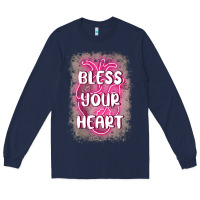 Navy bless your heart Long Sleeve Tee - MaliasSmallBusiness